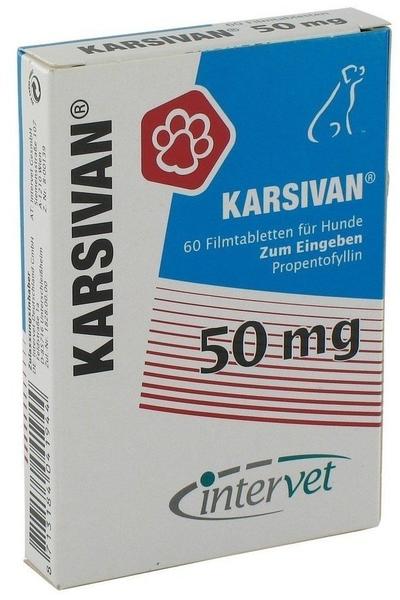 Intervet Karsivan 50 mg Vet 60 Filmtabletten Test TOP Angebote ab 20,46 €  (März 2023)