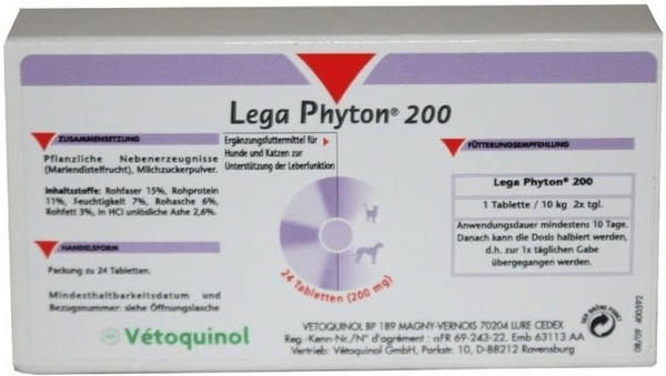 Vetoquinol Lega Phyton 200 24 Tabl