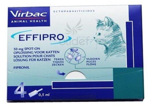 Virbac Effipro 50mg Spot-on Antiparasitikum für Katzen 4x0,5ml