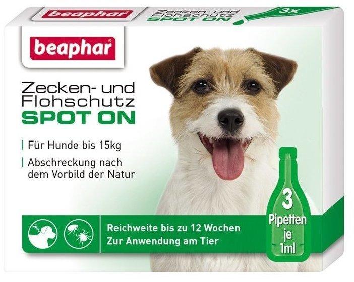 Beaphar Zecken- & Flohschutz Spot-On für kleine Hunde bis 15 kg (3 x 1 ml)  Test ❤️ Jetzt ab 7,99 € (Mai 2022) Testbericht.de