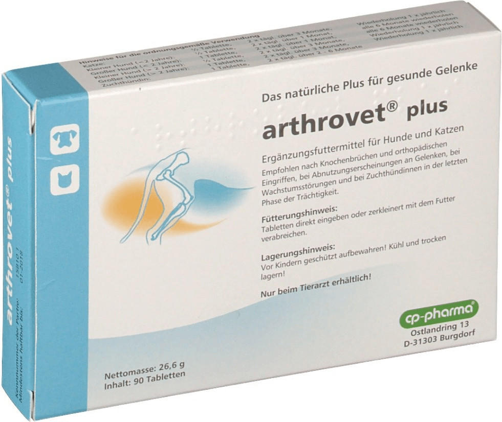 CP Pharma arthrovet plus 90 Tabletten Test ️ Jetzt ab 18,65 € (Juli