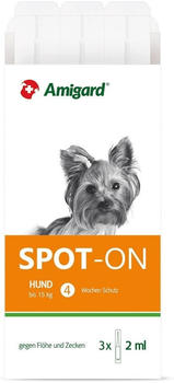 Amigard Spot-on Hund unter 15 kg 3 x 2 ml