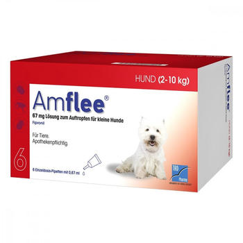 Tad Pharma Amflee Spot-On für Hunde 2-10kg 67mg 6 Pipetten