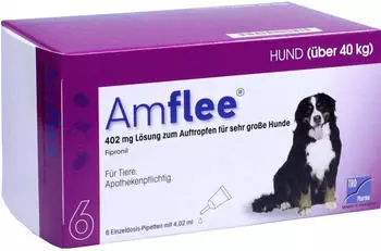 Tad Pharma Amflee Spot-On f&uuml;r Hunde 402mg 40-60kg 6 Pipetten