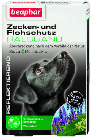 Beaphar Zecken- und Flohschutz Halsband reflektierend Hund
