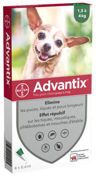Advantix Spot On für Hunde bis 4 kg 6x0,4ml