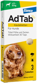Elanco ADTAB 450 mg Kautabletten für Hunde >11-22 kg (3 Tabletten)