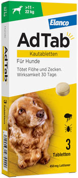 Elanco ADTAB 450 mg Kautabletten f&uuml;r Hunde >11-22 kg (3 Tabletten)
