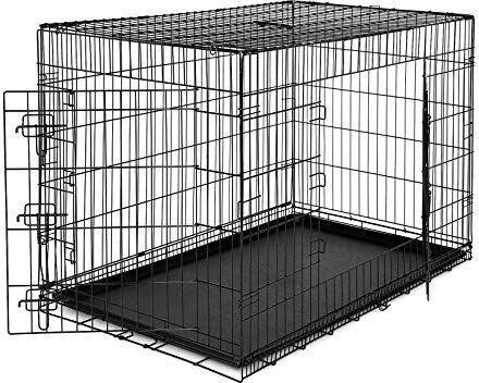 Lionto Hundetransportkäfig Hundetransportbox Tiertransportbox XXL 106x71x77 cm schwarz (DC00494)