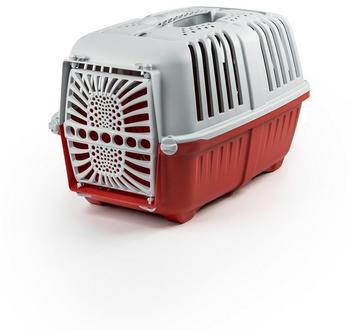 Lionto Transportbox für Hunde & Katzen Tiertransportbox Kleintierbox 48x31,5x33 cm rot (TB00901)