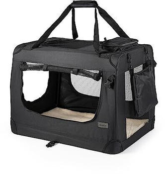 Lionto Hundetransportbox faltbar 60x42x44 cm Katzen & Hunde schwarz (TB10021)