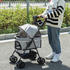 Pawhut Hundewagen mit Becherhalter grau