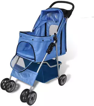vidaXL Haustierbuggy blau