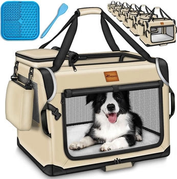 Tresko Haustierbox faltbar XL 83x58x58cm beige