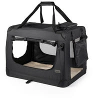 Lionto Hundetransportbox Faltbar, Stabile Stoffbox Mit Mesh-eins&auml;tzen, Ideal F&uuml;r