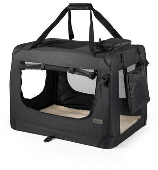 Lionto Hundetransportbox - faltbar - schwarz XXXL