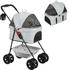 Pawhut Hundewagen 3 in 1 Hundebuggy Faltbar Hundebox, klappbar Transporttasche