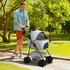 Pawhut Hundewagen 3 in 1 Hundebuggy Faltbar Hundebox, klappbar Transporttasche