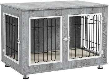Pawhut Hundek&auml;fig, Hundeh&uuml;tte f&uuml;r Mittelegro&szlig;e Hunde, Hundebox mit Kissen