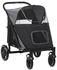 Pawhut Hundebuggy Hundewagen Faltbarer Haustier Buggy bis 40 kg, Oxford, Grau