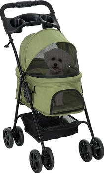 Pawhut Hundewagen Pet Stroller f&uuml;r kleine Hunde und Katzen Dunkelgr&uuml;n