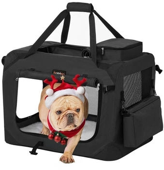 Feandrea S-XXXL Transportbox Oxford-Gewebe schwarz 50 cm, 35 cm, 35 cm