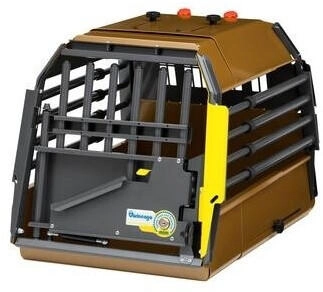 Kleinmetall ® Hundetransportbox MiniMax, Dunkelgrau, Gelb, Hellbraun