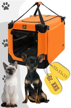 Maelson Soft Kennel Neon-Orange, 62 cm - faltbare Hunde-Transportbox