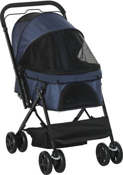 Pawhut Hundebuggy Hundewagen für kleine Hunde Katzen Pet Stroller Oxford Blau