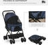 Pawhut Hundebuggy Hundewagen für kleine Hunde Katzen Pet Stroller Oxford Blau
