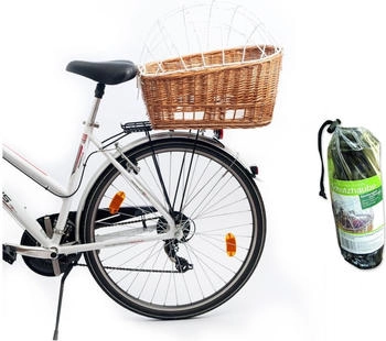 Aumüller Fahrrad-Tierkorb mit Halter + Schutzhaube - Gepäckträgermontage