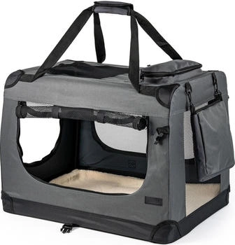Lionto Hundetransportbox faltbar grau L