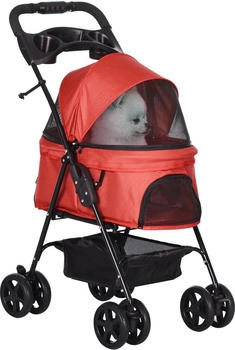 Pawhut Pet Stroller Oxford rot