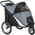 Pawhut Hundebuggy mit Netzfenstern klappbar bis 30 kg Oxford grau