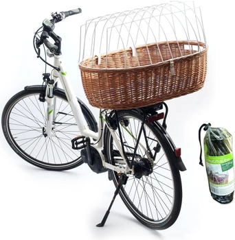 Aumüller Fahrrad-Tierkorb mit Halter + Schutzhaube 68 cm Gepäckträgermontage