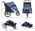 Pawhut Hundebuggy mit Netzfenster klappbar Oxford blau