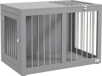 Pawhut Hundek&auml;fig, Haustierk&auml;fig, Hundeh&uuml;tte, Hundebox Hundehaus, Grau
