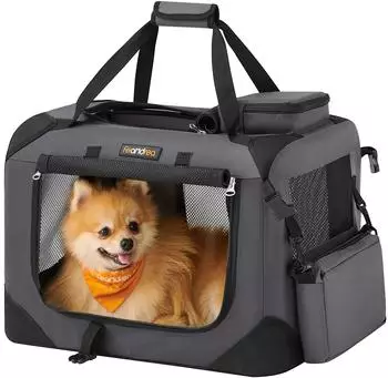 Feandrea Hundebox faltbar S 50 x 35 x 35 cm grau PDC50G01