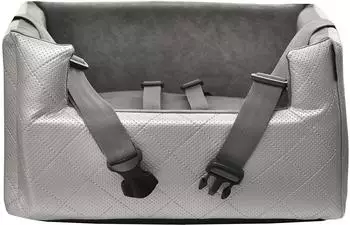 BOUTIQUE ZOO Hunde Autositz Metallic Silber M 47x40 cm