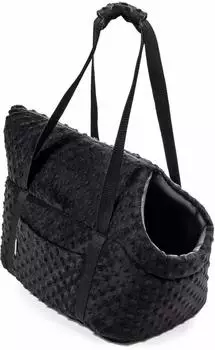 BOUTIQUE ZOO Hundetasche Schwarz Minky M bis 10 kg