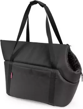 BOUTIQUE ZOO Hundetasche Schwarz Minky glatt M bis 10 kg