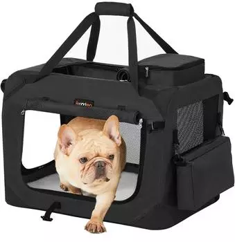 Feandrea Hundebox faltbar S 50 x 35 x 35 cm schwarz PDC50H