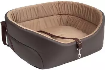 BOUTIQUE ZOO Hunde Autositz L 56 x 48 cm Braun Wildlederimitat