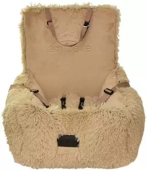 BOUTIQUE ZOO Autositz für Hunde Beige Flauschig 55 x 55 cm