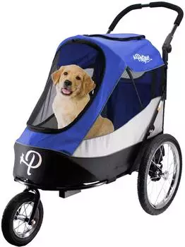 Petique Trailblazer Jogger Hundebuggy f&uuml;r mittelgro&szlig;e Hunde & Katzen blau
