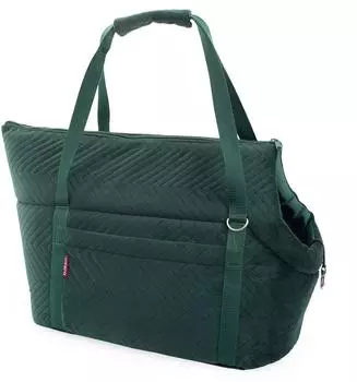BOUTIQUE ZOO Schultertasche für Haustiere mit Gummiband L grün