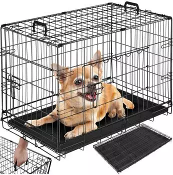 TecTake Hundek&auml;fig Luna klappbar mit 2 Tragegriffen 78 x 48 x 52 50 cm schwarz