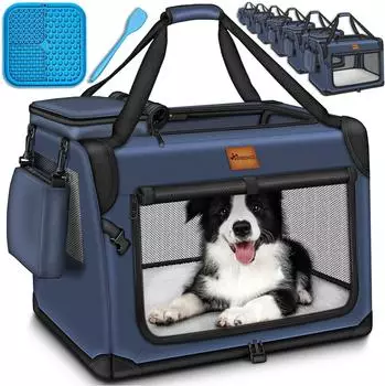 Tresko Hundebox faltbar, navyblau, S 50x34x34cm (THDB-025)