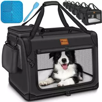 Tresko Hundebox faltbar, schwarz, 50x34x34cm (THDB-007)