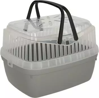 Kerbl Tiertransportbox Portobello mit Deckel&ouml;ffnung 30 x 23 x 23cm grau